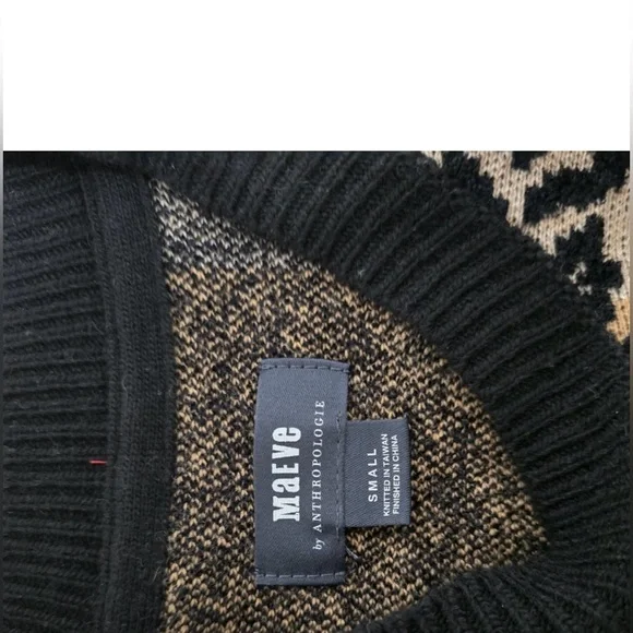 Anthropologie Elinore Short Sleeve Animal Print Wool Blend Sweater Size Small - Picture 12 of 13